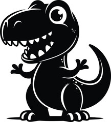 Cute T-rex Cartoon Character vector illustration isolated on white background