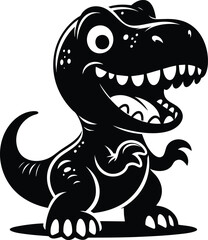 Cute T-rex Cartoon Character vector illustration isolated on white background © Md Hasan