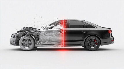 New car and broken car comparrison