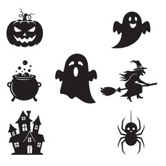 Obraz premium Halloween Silhouette Icon Set