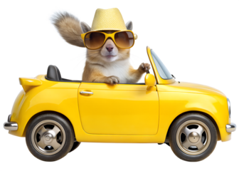 funny cartoon car isolated on white background. PNG Transparent file type with high definition quality And vibrant color grading Available.