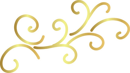 Elegant golden ornamental swirl design. Perfect for invitations, borders, decorative frames, luxury patterns, and festive accents.