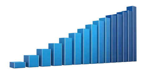 business graph isolated on white background. PNG Transparent file type with high definition quality And vibrant color grading Available.