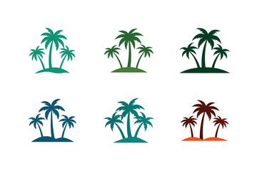 Obraz premium set of a palm trees vector art