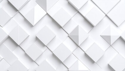 Fototapeta premium White Geometric Cubes Pattern.