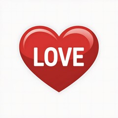 Red Heart with the word LOVE