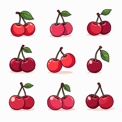 Seamless cherry fruit pattern illustration