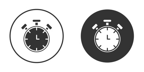 Stop watch icon pictogram. Vector outline illustration isolated on white background.