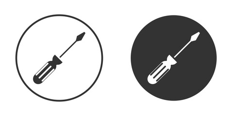 Screwdriver icon pictogram. Vector outline illustration isolated on white background.