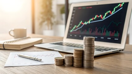 stock market or forex trading graph and candlestick