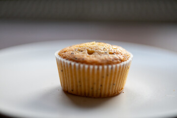 muffins on a wooden table	