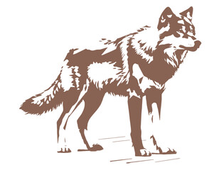 Wolf digital Art, Intricate Powerful and Ready for Print or Web, Sharp Details. Strong Identity. Timeless Design, Symbolize Strength, Courage, Logo, and Leadership

