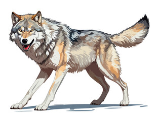 Wolf digital Art, Intricate Powerful and Ready for Print or Web, Sharp Details. Strong Identity. Timeless Design, Symbolize Strength, Courage, Logo, and Leadership

