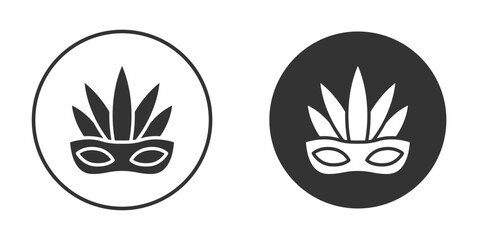 Mask for brazil carnival celebration icon pictogram. Vector outline illustration isolated on white background.