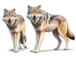 Wolf digital Art, Intricate Powerful and Ready for Print or Web, Sharp Details. Strong Identity. Timeless Design, Symbolize Strength, Courage, Logo, and Leadership

