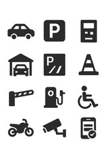 Parking icons set