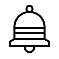 A minimalist line drawing of a bell. Editable stroke. Vector illustration