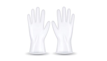 Obraz premium White Latex Gloves with Medical Safety.