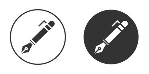 Fountain pen icon pictogram. Vector outline illustration isolated on white background.