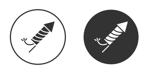 Fireworks rocket sign pictogram. Vector outline illustration isolated on white background.