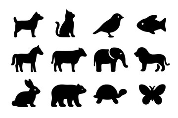 set of animals silhouettes