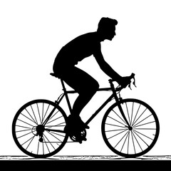Obraz premium silhouette of a man riding a bike