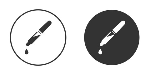 Dropper pipette icon pictogram. Vector outline illustration isolated on white background.