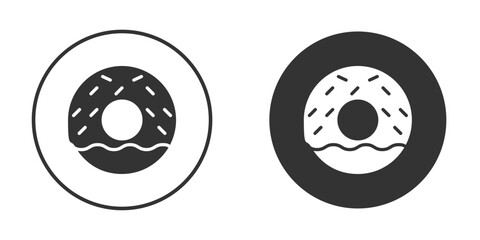 Doughnut icon pictogram. Vector outline illustration isolated on white background.