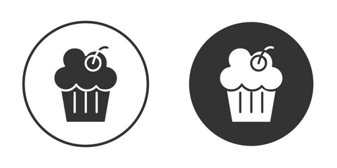 Cupcake icon pictogram. Vector outline illustration isolated on white background.
