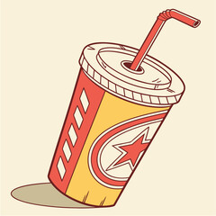 vector illustration of a glass of cola