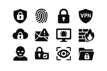 set of cybersecurity icons