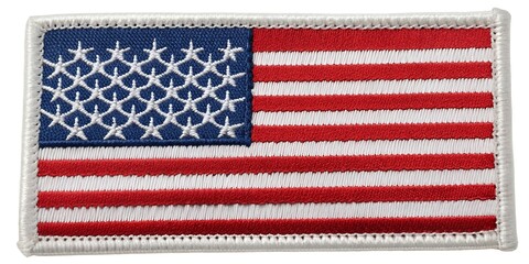 Detailed embroidered american flag patch with a classic star field and red and white stripes perfect for apparel and gear decoration