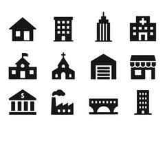 Fototapeta premium buildings house icons set