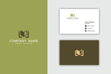 Elegant Open Book Logo Design with Business Card Mockup for Branding.
