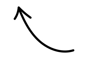 Hand drawn arrow isolated, hand drawn arrow upward arrow for highlight and emphasize isolated on transparent png