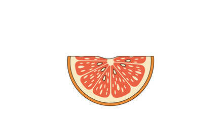 Vibrant slice of pink grapefruit bursting with juicy segments and refreshing zest