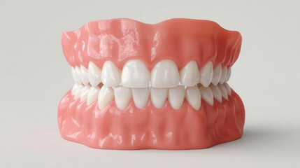 Obraz premium Denture model displayed on a plain background in a studio setting