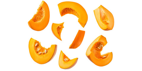 Pumpkin slices isolated on transparent background