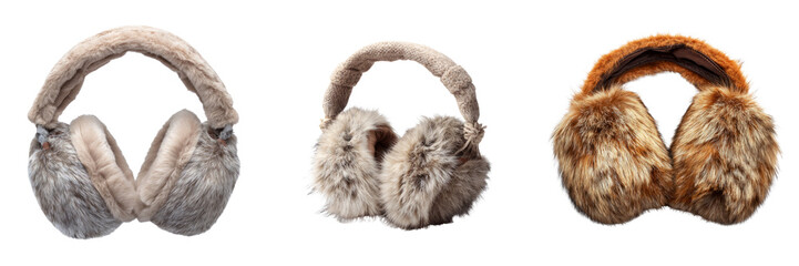 Festive christmas ear muffs winter wonderland transparent background cozy atmosphere