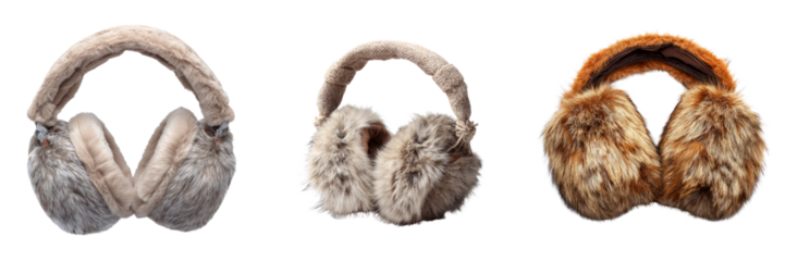 Festive christmas ear muffs winter wonderland transparent background cozy atmosphere