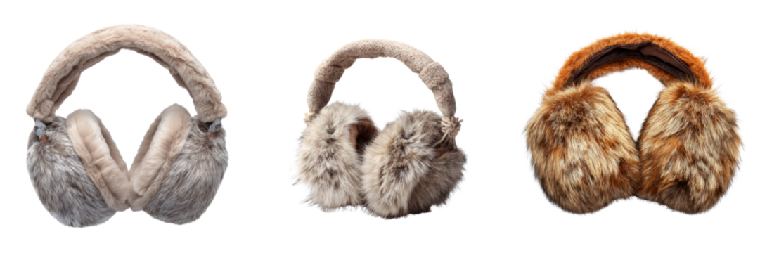 Festive christmas ear muffs winter wonderland transparent background cozy atmosphere - Powered by Adobe