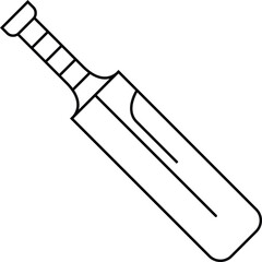 Simple outline cricket bat icon perfect for sports branding and game design elements vector