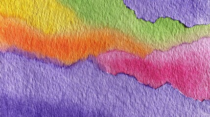 Vibrant, textured watercolor wash with rainbow hues.