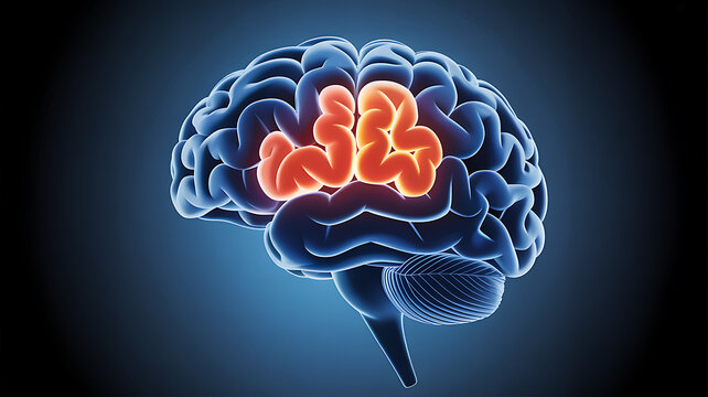 3d medical illustration of human brain highlighting cortical lobes and neural structure with diagnostic visualization for neurology education healthcare and medical research