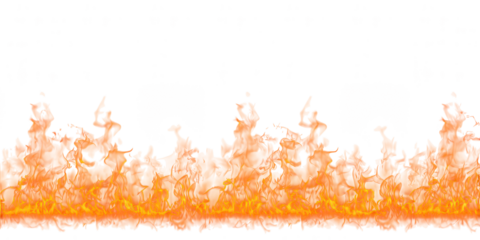 Fire Flames PNG Isolated Collection – Realistic Orange Red Flames Transparent Background