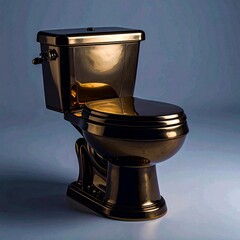 Elegant Black and White Toilets with Gold Accents – Modern Luxury Bathroom Fixtures