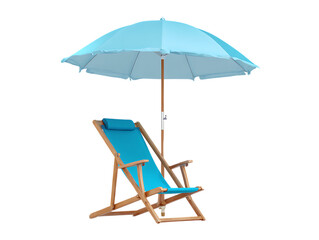 Fototapeta premium Cozy umbrella and beach chair setup