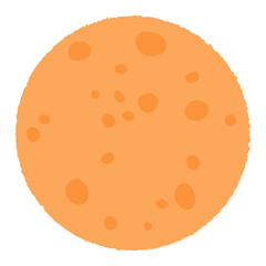 Full moon with spots, markings isolated on transparent. Flat vector illustration. Mid Autumn Festival, Tsukimi, Chuseok design element, holiday clip art, celestial body, space, astronomy