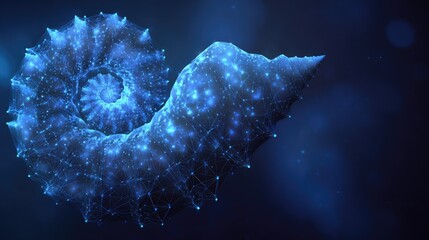 Detailed graphic representation of a spiral shell.