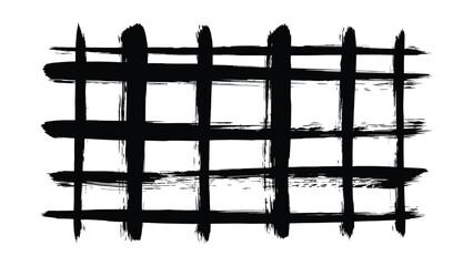 Abstract Black Ink Grid Hand-painted Texture, Vector EPS